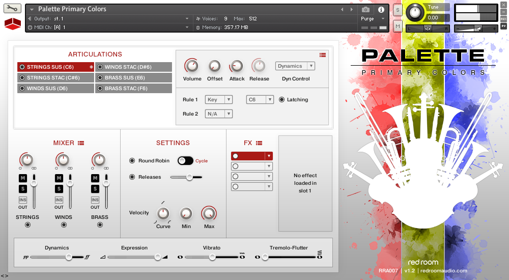 Palette - Primary Colors - Red Room Audio